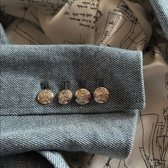 White House Black Market Blue Tweed Nautical Lined Blazer Size 2 - Picture 9 of 16